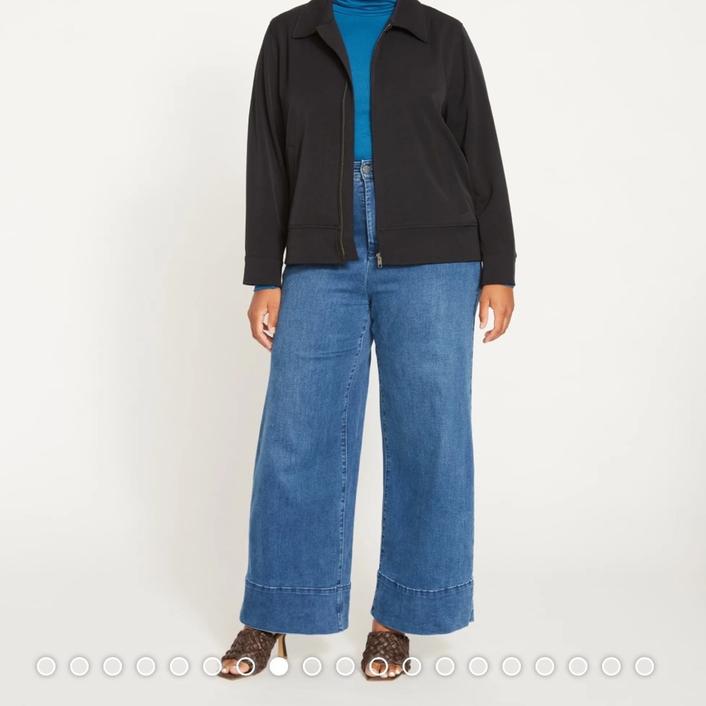 Universal Standard Blue 4XS(00-0) CARRIE HIGH RISE WIDE LEG JEANS - Picture 4 of 11